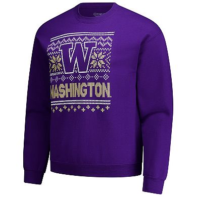 Men's Purple Washington Huskies Holiday Fleece Sweatshirt