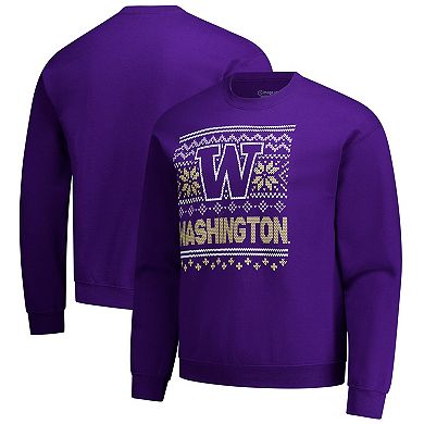 Men's Purple Washington Huskies Holiday Fleece Sweatshirt