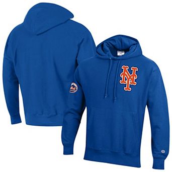 Men's Champion Royal New York Mets Reverse Weave Chenille Hoodie