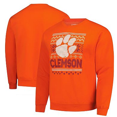Men's Orange Clemson Tigers Holiday Fleece Sweatshirt