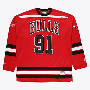 Men's Mitchell & Ness Dennis Rodman Red Chicago Bulls Big & Tall NBA Hockey Jersey