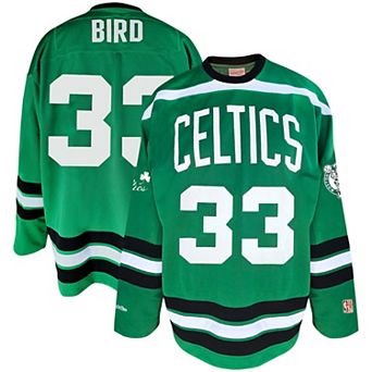 Men's Mitchell & Ness Larry Bird Kelly Green Boston Celtics Big & Tall NBA Hockey Jersey