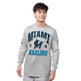 Men's Starter Heather Gray/Black Miami Marlins Two-Pack Long Sleeve & Short Sleeve T-Shirt Set