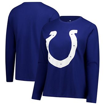 Women's Fanatics Royal Indianapolis Colts Plus Size Scoop Neck Long Sleeve T-Shirt
