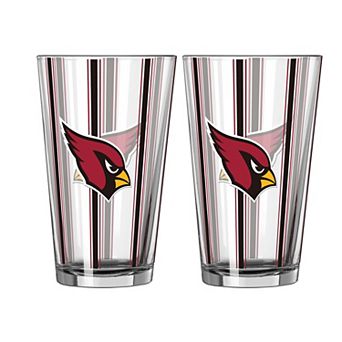 Logo Brands Arizona Cardinals Two-Piece 16oz. Striped Pint Glass Set