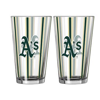 Logo Brands Oakland Athletics Two-Piece 16oz. Striped Pint Glass Set