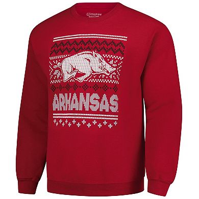 Men's Cardinal Arkansas Razorbacks Holiday Fleece Sweatshirt
