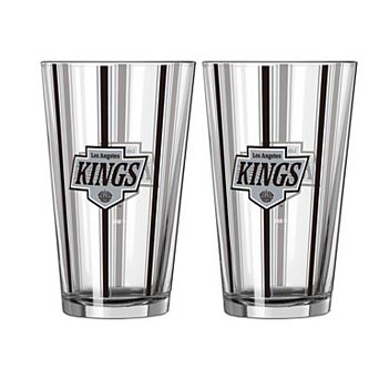 Logo Brands Los Angeles Kings Two-Piece 16oz. Striped Pint Glass Set