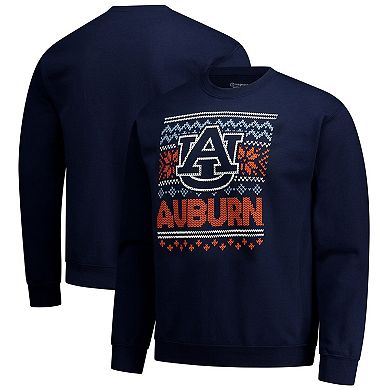 Men's Navy Auburn Tigers Holiday Fleece Sweatshirt