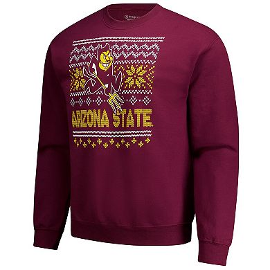 Men's Maroon Arizona State Sun Devils Holiday Fleece Sweatshirt
