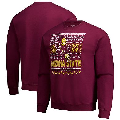 Men's Maroon Arizona State Sun Devils Holiday Fleece Sweatshirt