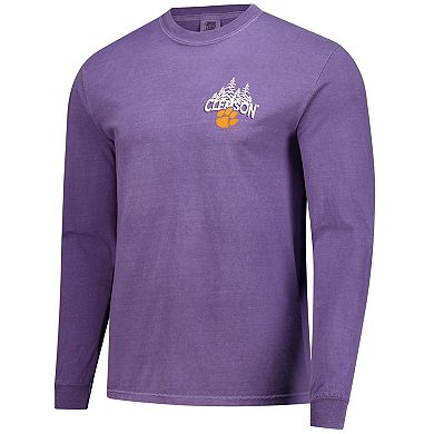 Men's Purple Clemson Tigers Tree Farm Comfort Colors Long-Sleeve T-Shirt