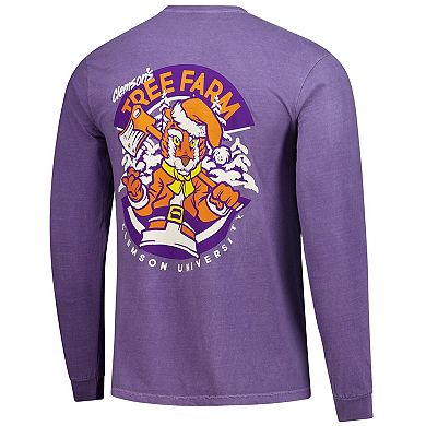 Men's Purple Clemson Tigers Tree Farm Comfort Colors Long-Sleeve T-Shirt