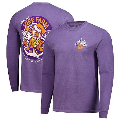 Men's Purple Clemson Tigers Tree Farm Comfort Colors Long-Sleeve T-Shirt