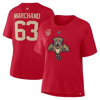 Women's Fanatics Brad Marchand Red Florida Panthers 2026 NHL Winter Classic Authentic Stack Name & Number T-Shirt