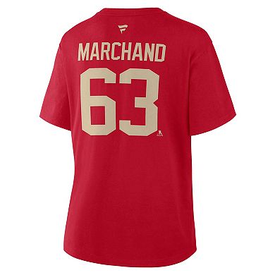 Women's Fanatics Brad Marchand Red Florida Panthers 2026 NHL Winter Classic Authentic Stack Name & Number T-Shirt