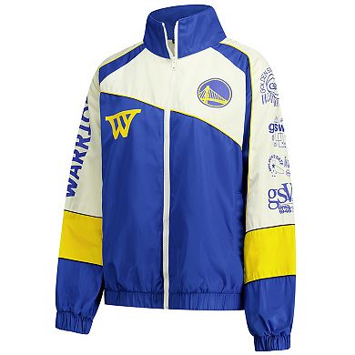 Unisex The Wild Collective Cream Golden State Warriors Oversized Raglan Full-Zip Track Jacket