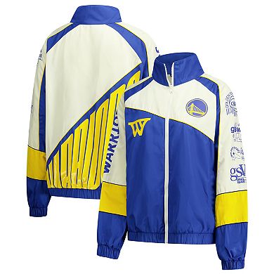 Unisex The Wild Collective Cream Golden State Warriors Oversized Raglan Full-Zip Track Jacket