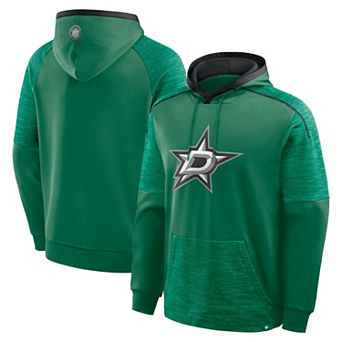 Men's Fanatics Kelly Green Dallas Stars Goaltender Defender Pullover Hoodie