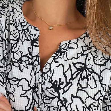 Lily Black White Floral Print Top