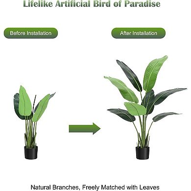 Artificial Bird of Paradise Plant,Fake Tropical Tree for Indoor/Outdoor Decor, Realistic Faux Plant