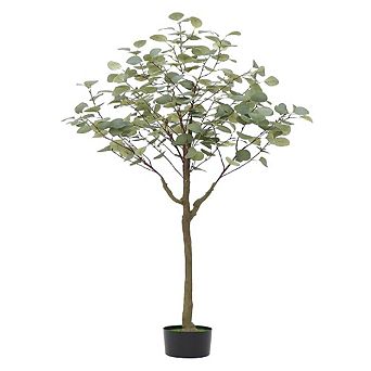 Artificial Eucalyptus Tree in Pot, Realistic Trunk & Leaves for Home & Outdoor
