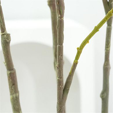 Artificial Ficus Tree in Pot, Large Faux Plant with Shiny Leaves for Office & Living Room