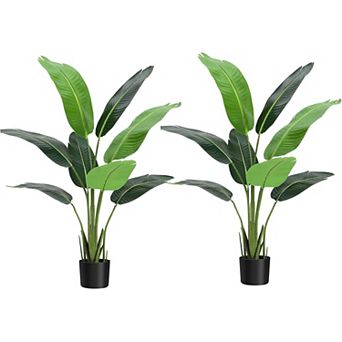 2-Pack Artificial Canna Plants, Tall with Realistic Leaves for Living Room & Hallway
