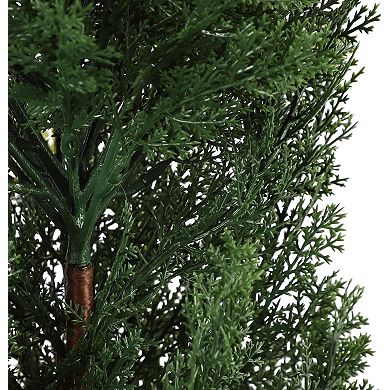 2-Pack Potted Artificial Cedar Trees, UV Protected for Porch, Garden & Entryway