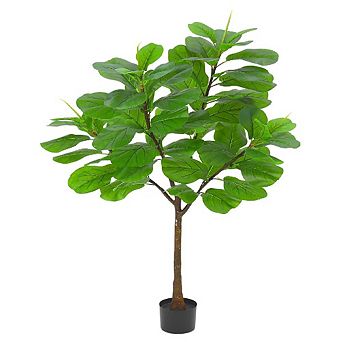 Artificial Fiddle Leaf Fig Tree with 65 Leaves in Pot for Home, Office & Living Room