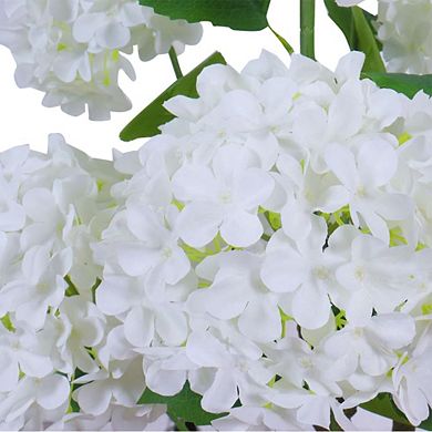 Artificial White Hydrangea Tree in Pot, Large Faux Plant for Office & Wedding Decor