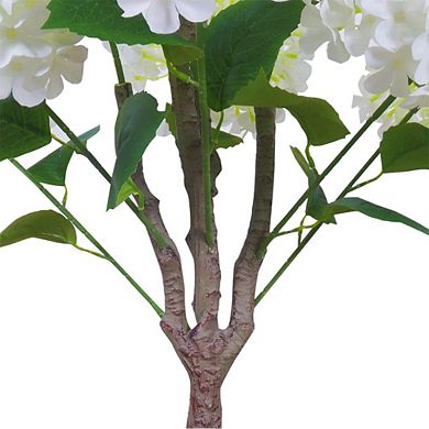 Artificial White Hydrangea Tree in Pot, Large Faux Plant for Office & Wedding Decor