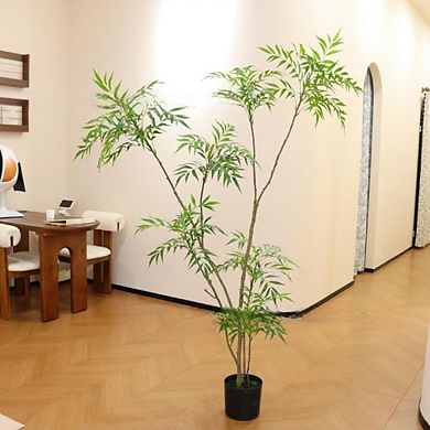 Artificial Mahonia Fortunei Tree, Tall Faux Plant for Indoor Home, Office & Patio