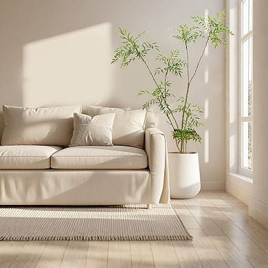 Artificial Mahonia Fortunei Tree, Tall Faux Plant for Indoor Home, Office & Patio