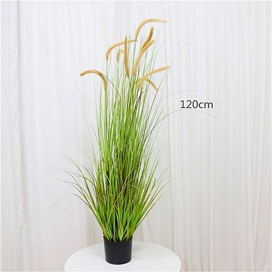 2-Pack Artificial Grass Plants in Pots, Realistic Foliage for Indoor/Outdoor Decor