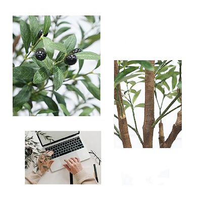 Artificial Olive Tree with Fruit & Pot, UV Resistant for Living Room, Office & Bedroom