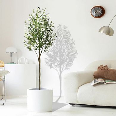 Artificial Olive Tree with Fruit & Pot, UV Resistant for Living Room, Office & Bedroom