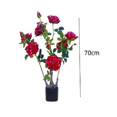 2-Pack Artificial Rose Bushes in Pot, Realistic Flowers for Wedding, Table & Garden