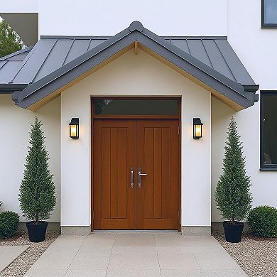 2-Pack Artificial Cedar Topiary Trees, Realistic Faux Pine for Home & Porch Decor