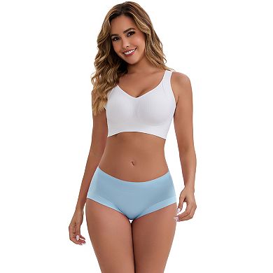 Women's Mid-Waisted Modal Underwear Solid Cotton Full Coverage Briefs 2 Packs