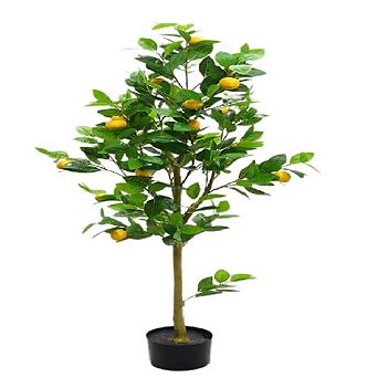 Artificial Lemon Tree, Large Potted Plant for Modern Living Room & Home Decor