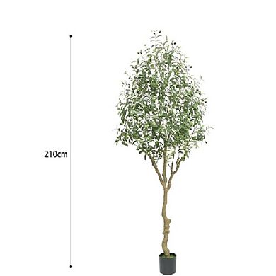 2-Pack Artificial Olive Trees in Pot with Fruits for Home, Office & Living Room
