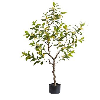 Artificial Osmanthus Tree in Pot, Large Faux Plant for Home, Office & Balcony