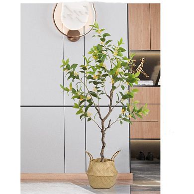 Artificial Osmanthus Tree in Pot, Large Faux Plant for Home, Office & Balcony