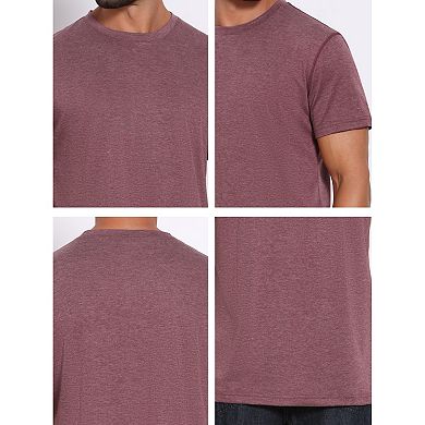 Men's Crew Neck T-Shirt Short Sleeve Solid Color Retro Style Casual T-Shirts
