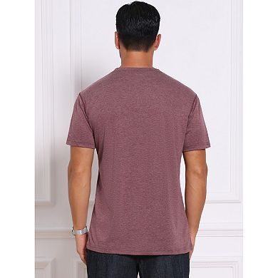 Men's Crew Neck T-Shirt Short Sleeve Solid Color Retro Style Casual T-Shirts