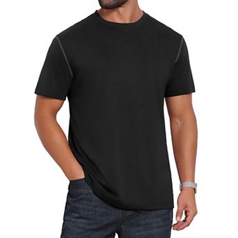 Men's Crew Neck T-Shirt Short Sleeve Solid Color Retro Style Casual T-Shirts