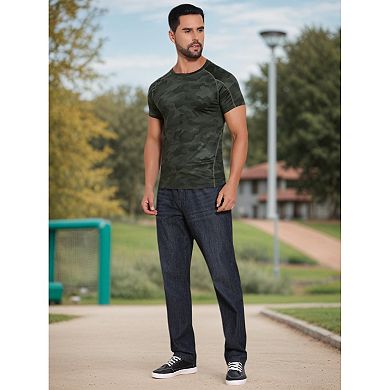Men's Workout T-Shirt Stretch Crew Neck Short Sleeve Sport Running T-Shirts