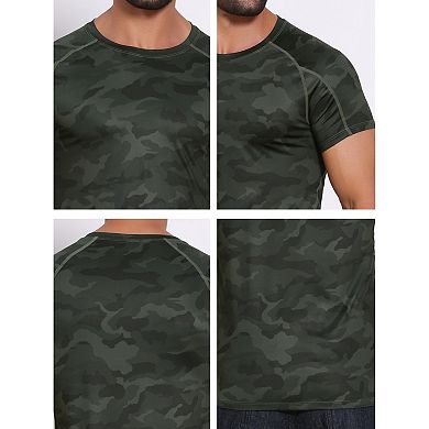 Men's Workout T-Shirt Stretch Crew Neck Short Sleeve Sport Running T-Shirts