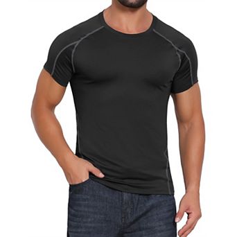 Men's Workout T-Shirt Stretch Crew Neck Short Sleeve Sport Running T-Shirts